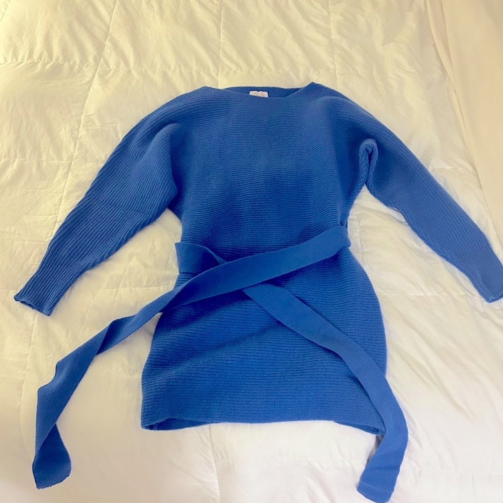 Pink Lily Blue Sweater Dress